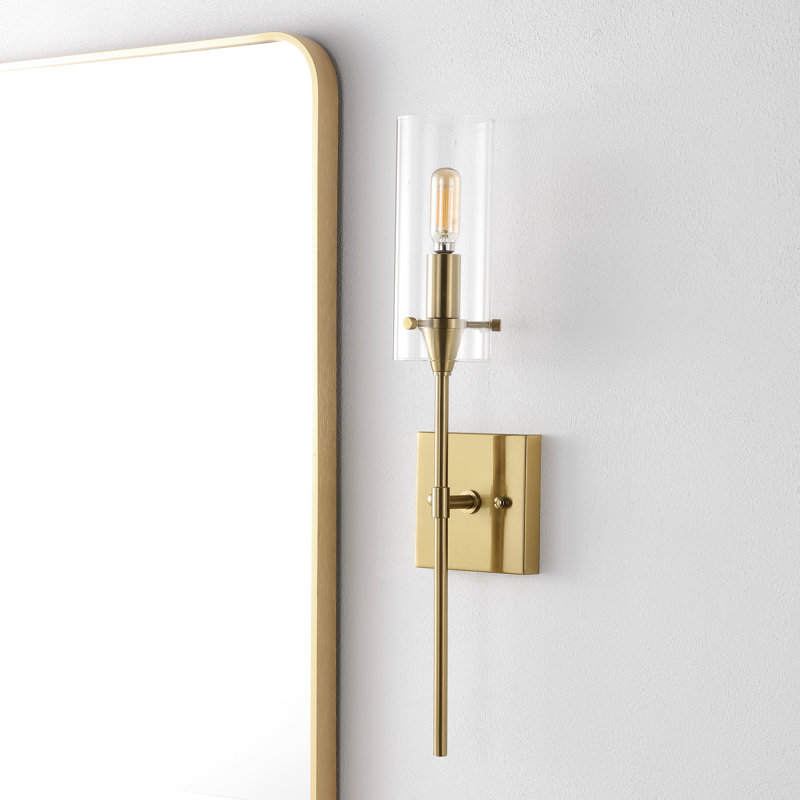 Chuperosa Bohemian Farmhouse Iron/Glass LED Vanity, Brass Gold, 1