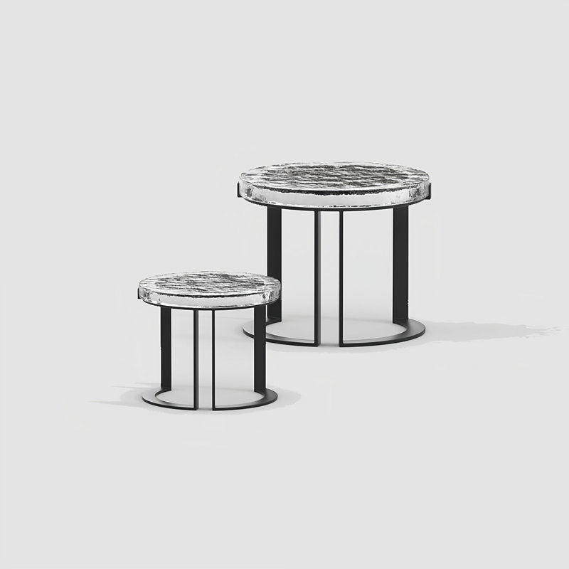 Solar Powered Integrated LED Floor Lamp End Table, Small