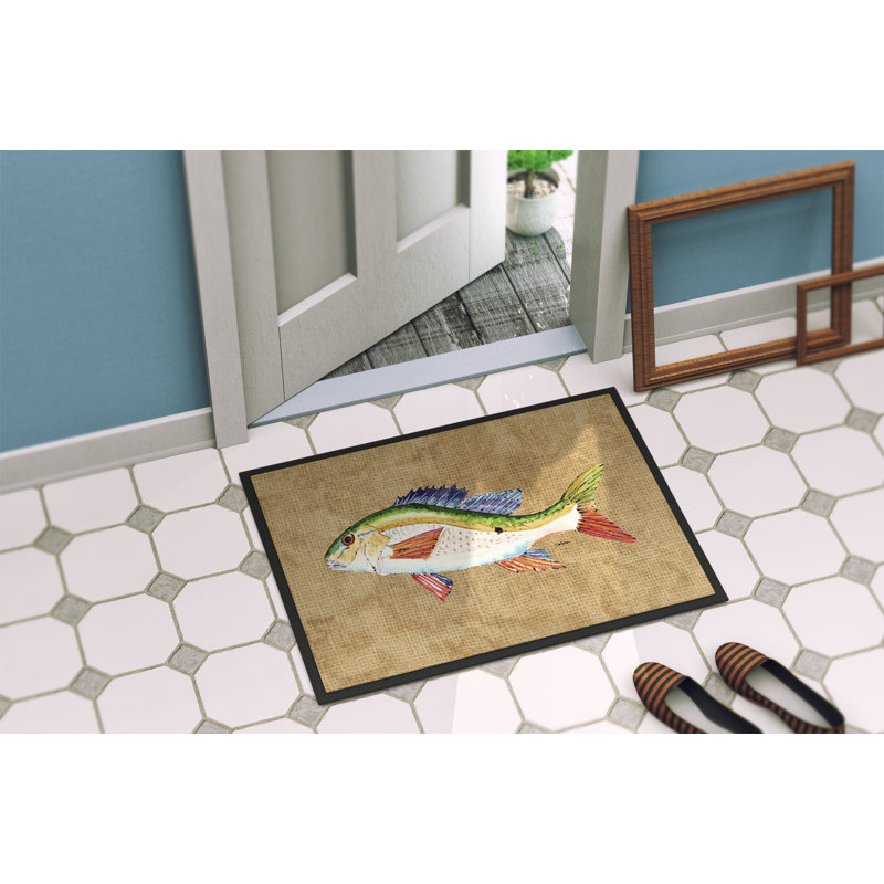 Tapis de porte d’intérieur anti-dérapant en arc de truite, Rectangle 1 pi 6 po x 2 pi 3 po