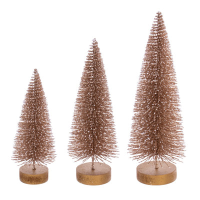 8"-10"-12" Champagne Brush Tree Set/3