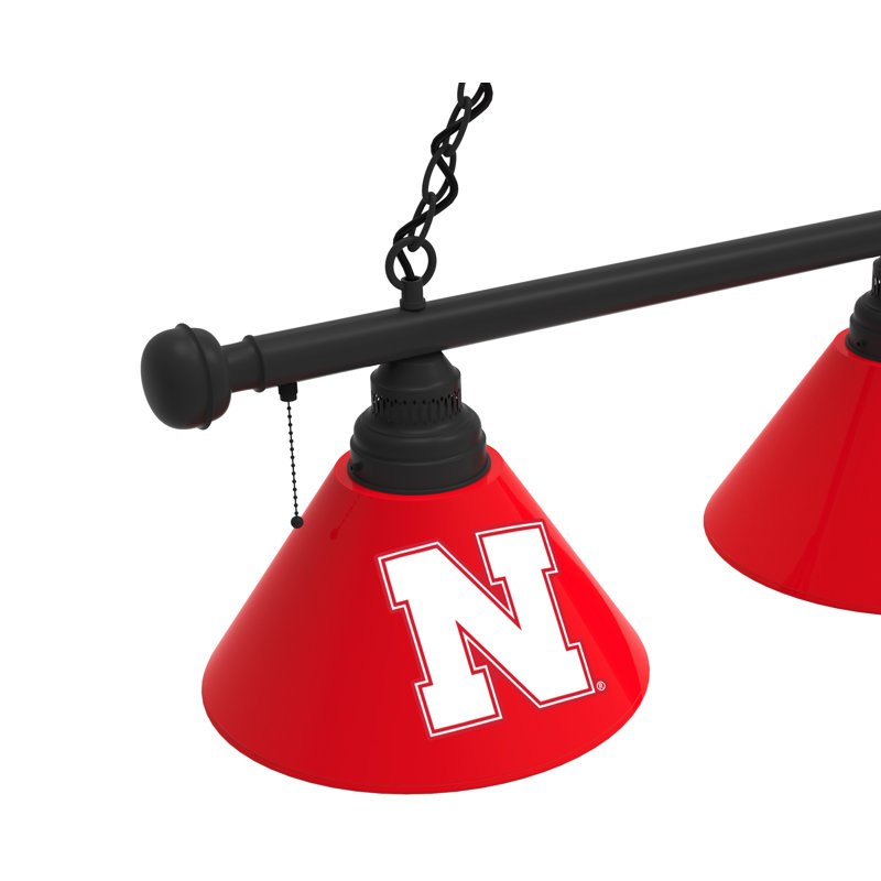 3 - Light Pool Table Lights Pendant, Black, Nebraska Cornhuskers
