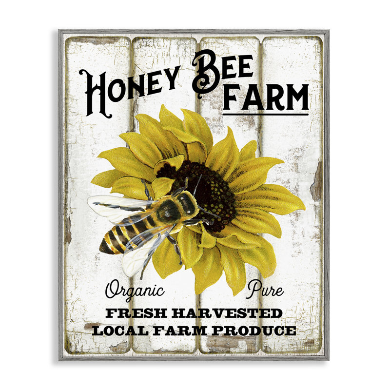 Art giclée à la ferme «Honey Bee Farm» par Creatif Belle, H 30 po x l 24 po, Estampe numérique Farmhouse