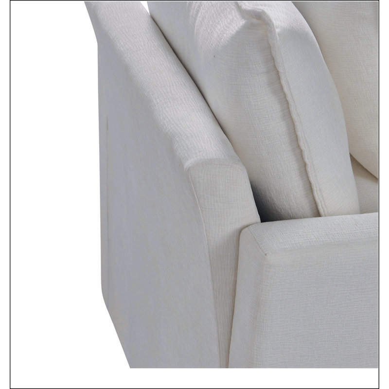 Canapé-lit en tissu d'ameublement Chenille, Blanc