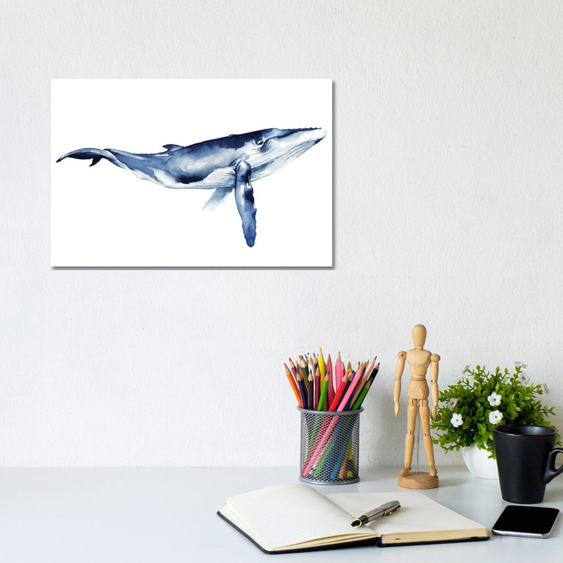 Whale Portrait I by Grace Popp - Wrapped Canvas Painting, 20.32 cm H x 30.48 cm W