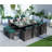 10 - Person Wicker Patio Dining Set with Rectangular Table , Cushions Included-93913441-93913437