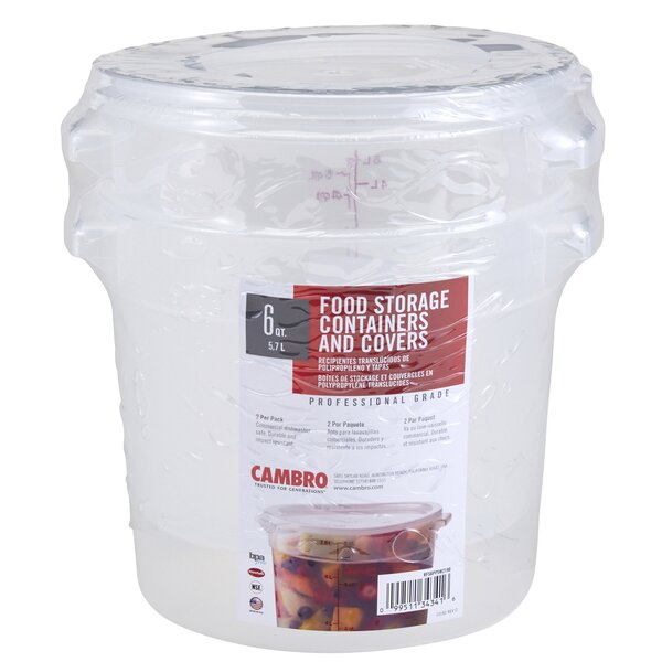 Cambro RFS6PPSW2190 6-Quart Round Food-Storage Container with Lid