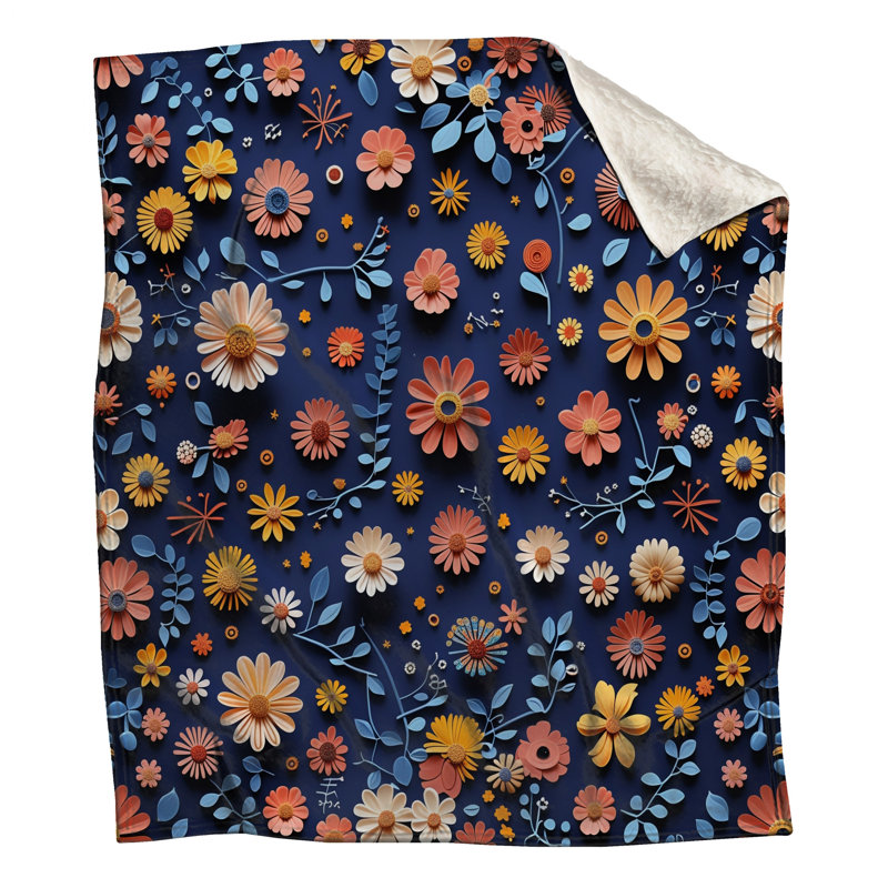 Jeté Floral, 60in W x 80in H