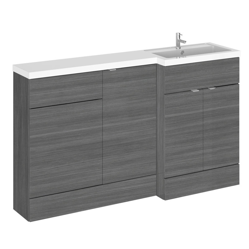 Fusion 150.4mm Bathroom Vanity with Basin, Anthracite Woodgrain