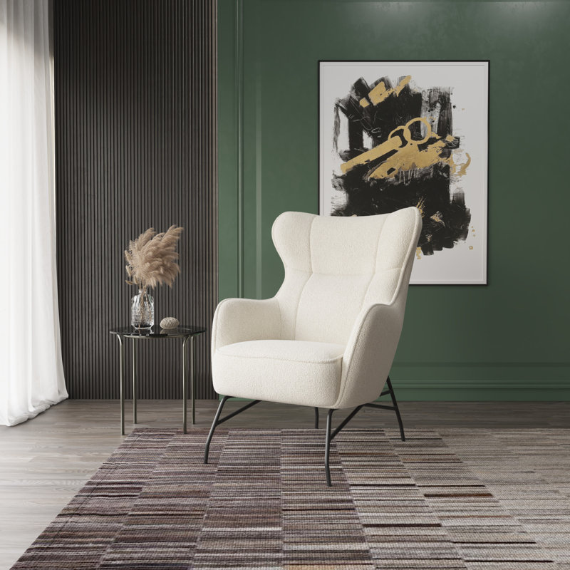 Rainer Upholstered Accent Chair, Badlands White