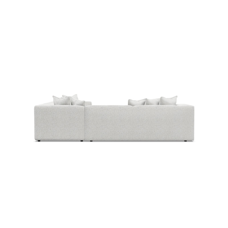 Bliss Sectional, White Polyester, 28" H x 123.5" W x 123.5" D