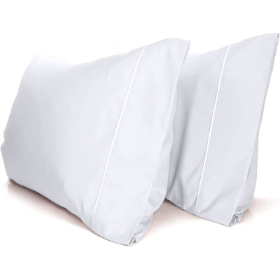 LuxClub 2 PC White Queen Performance Microfiber Solid Pillowcase Set