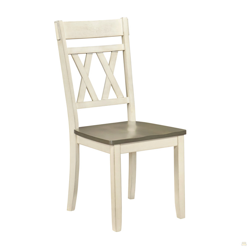 Ensemble de chaises d'appoint 2 pièces, Blanc antique