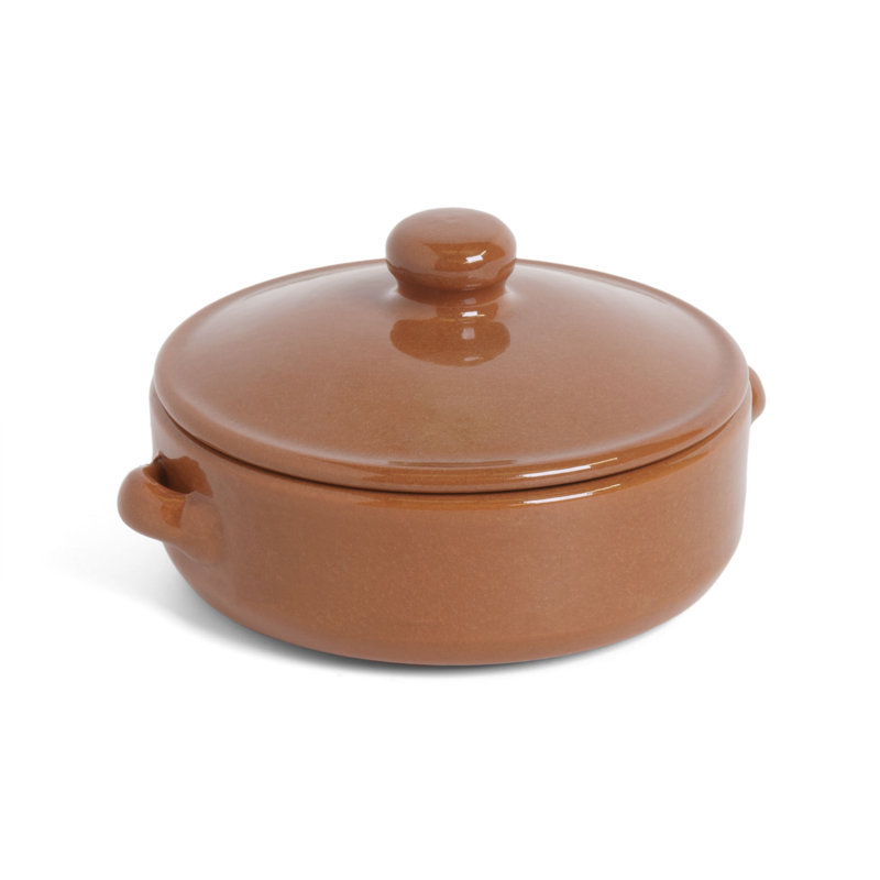 Terracotta Deep Dish With Lid, 9 cm H x 19 cm W x 15 cm D