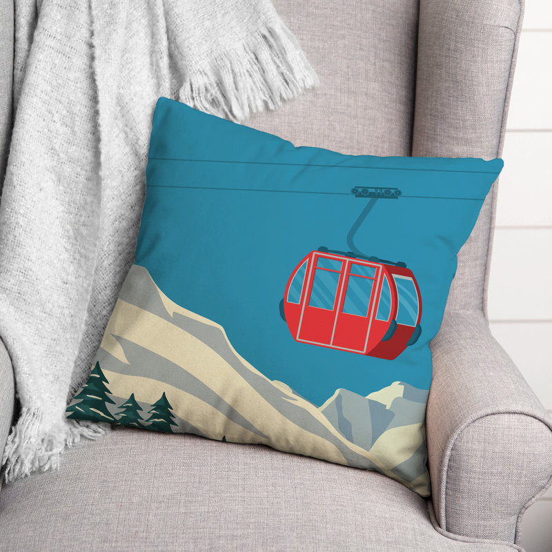  Housse et insert de coussin carré Ski Lift Lodge, H 16 po x l 16 po x P 1,5 po