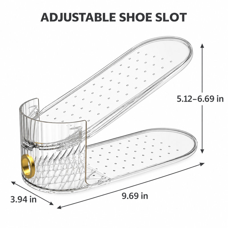 Ensemble de 10 organisateurs de chaussures transparents et réglables pour rangement dans un placard
