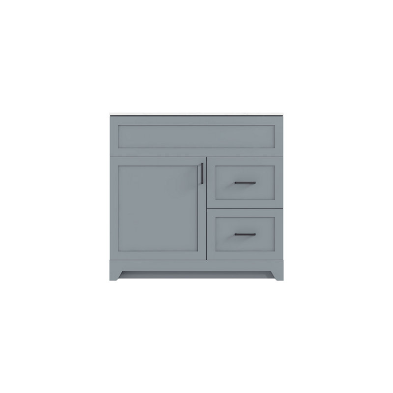Lavabo en céramique 36 po Perren, Gris, Gris