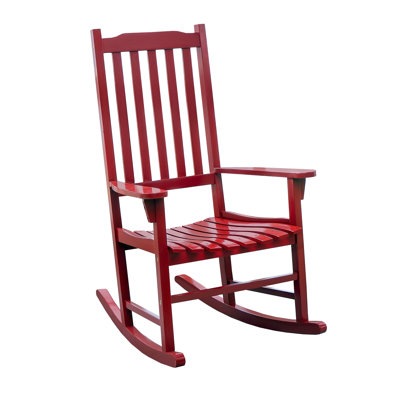 Northbeam Outdoor Solid Acacia Hardwood Slatted Back Rocking Chair for Deck