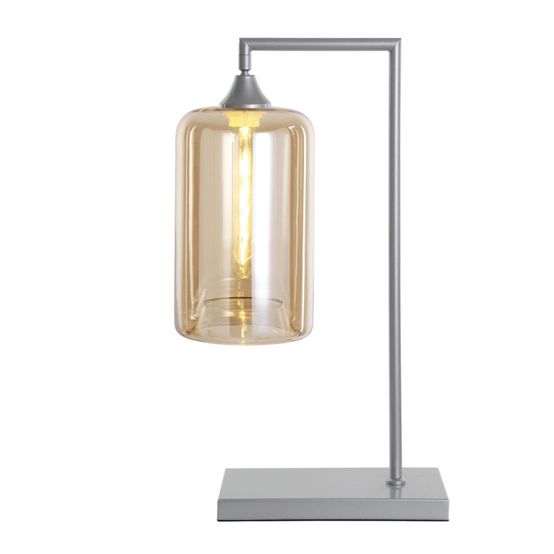 Wang Metal Table Lamp, Amber, Silver