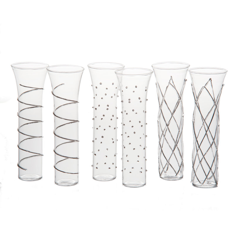 Ensemble de 6 pièces de 6 oz. Ensemble de flûtes en verre, Argent