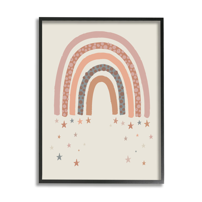 Letendre, désert, arc-en-ciel, étoiles filantes, beige, rose, H 20 po x l 16 po x P 1,5 po, Estampe numérique Farmhouse