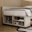 Lit plateforme tapissier en L avec tiroirs