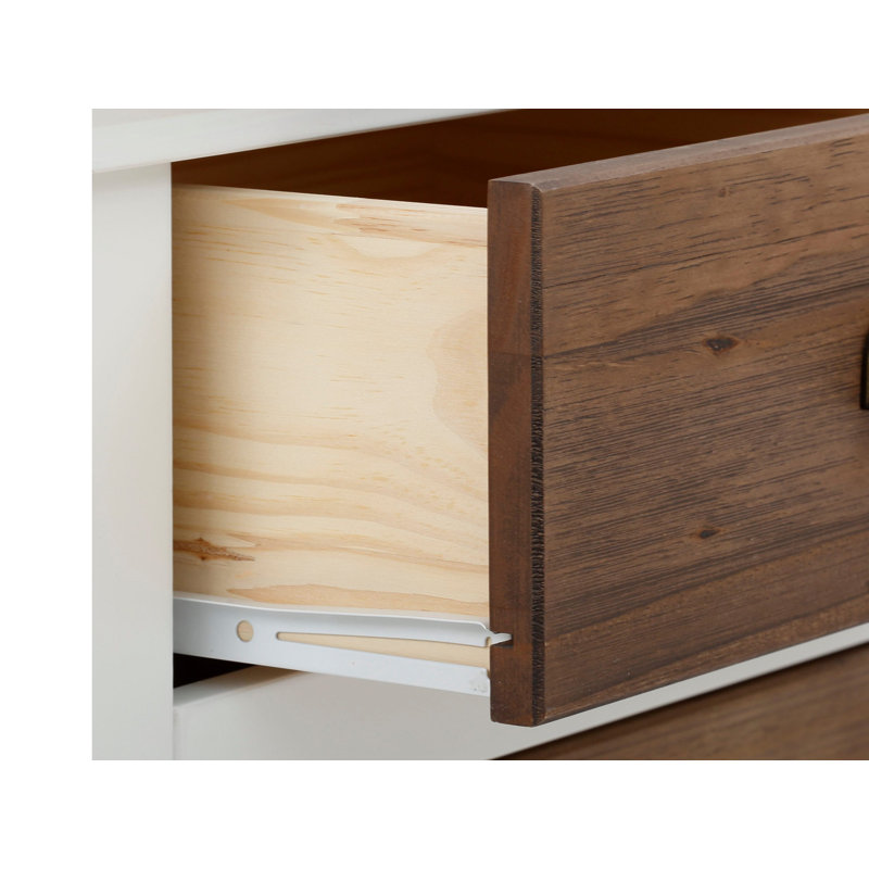 Fanchone 100cm Sideboard, White/Natural