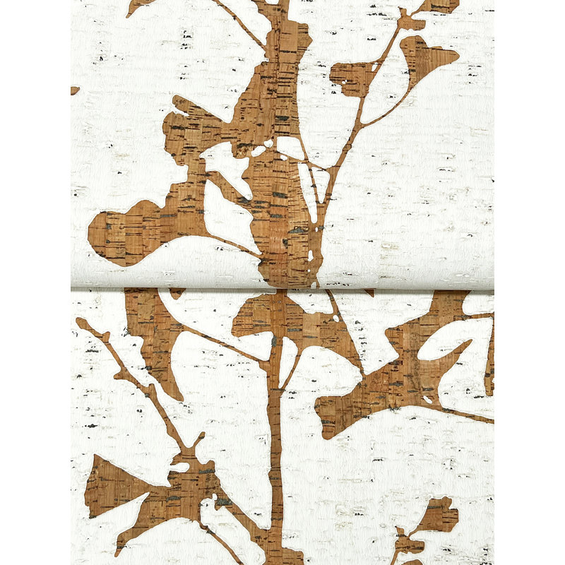 Papier peint Ginkgo Silhouette, Brun
