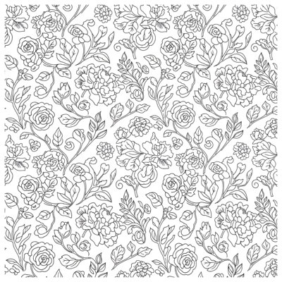 Toile tendue à motif floral noir dans de nombreuses tailles