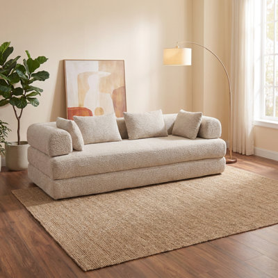 78.9" Convertible Modular Sofa Bed with Removable Armrests, No Assembly Required