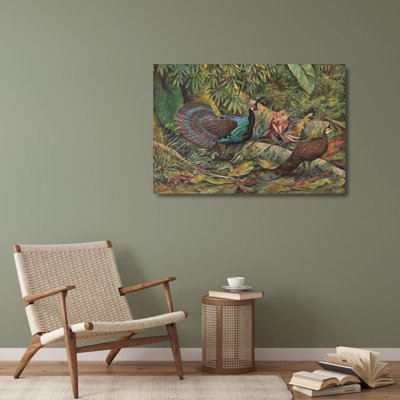 «Palawan Peacock Pheasant» par Louis Agassiz Fuertes - Art mural sur toile tendue avec châssis