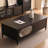 Black Solid + Manufactured Wood Rectangular Coffee Table-109308939