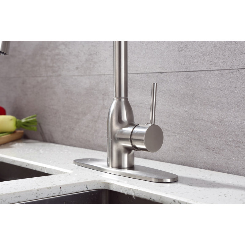 RunFine Group Pull Down Kitchen Faucet, Brushed Nickel