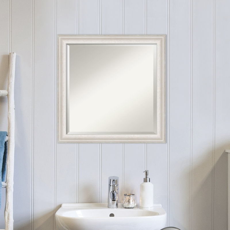 Reshard Wall Mirror, White Wash Silver, 24" x 24"