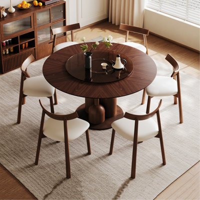 Table ronde avec chaises sans accoudoirs, ensemble de salle à manger pour salon, restaurant