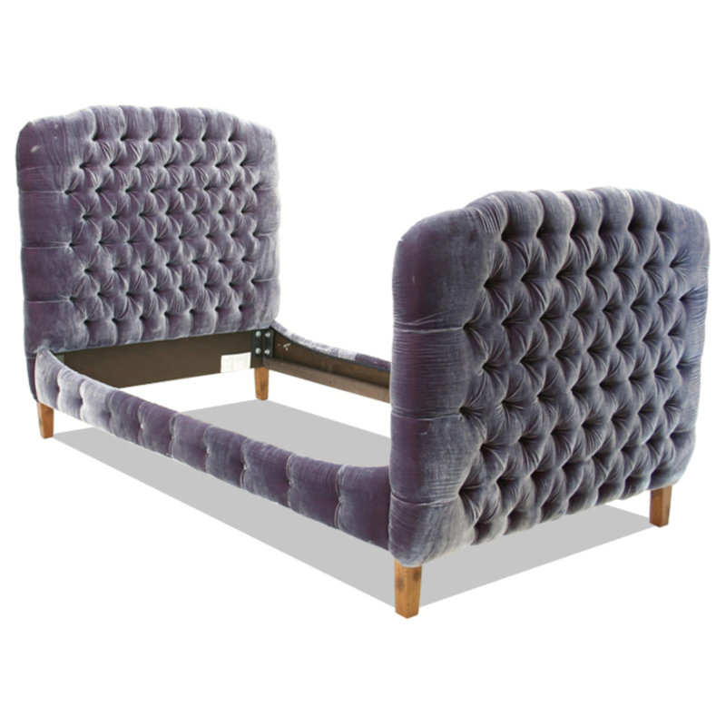 Upholstered Twin Bed, Alistair Black, French Dark Chocolate