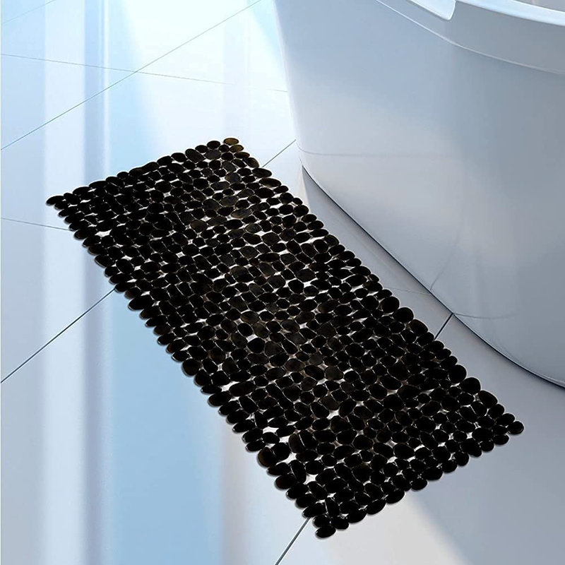 Tapis de bain antidérapant 35 "Spa Pebbles, L 16 po x L 40 po, Beige