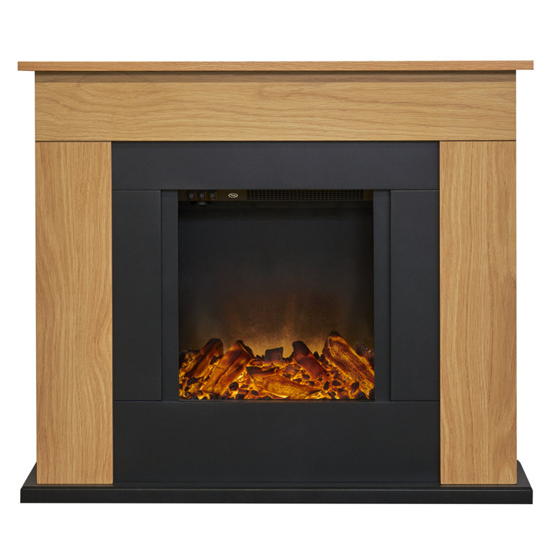 Adam 82.5cm W Electric Fireplace with 6824 BTU, Oak/Black