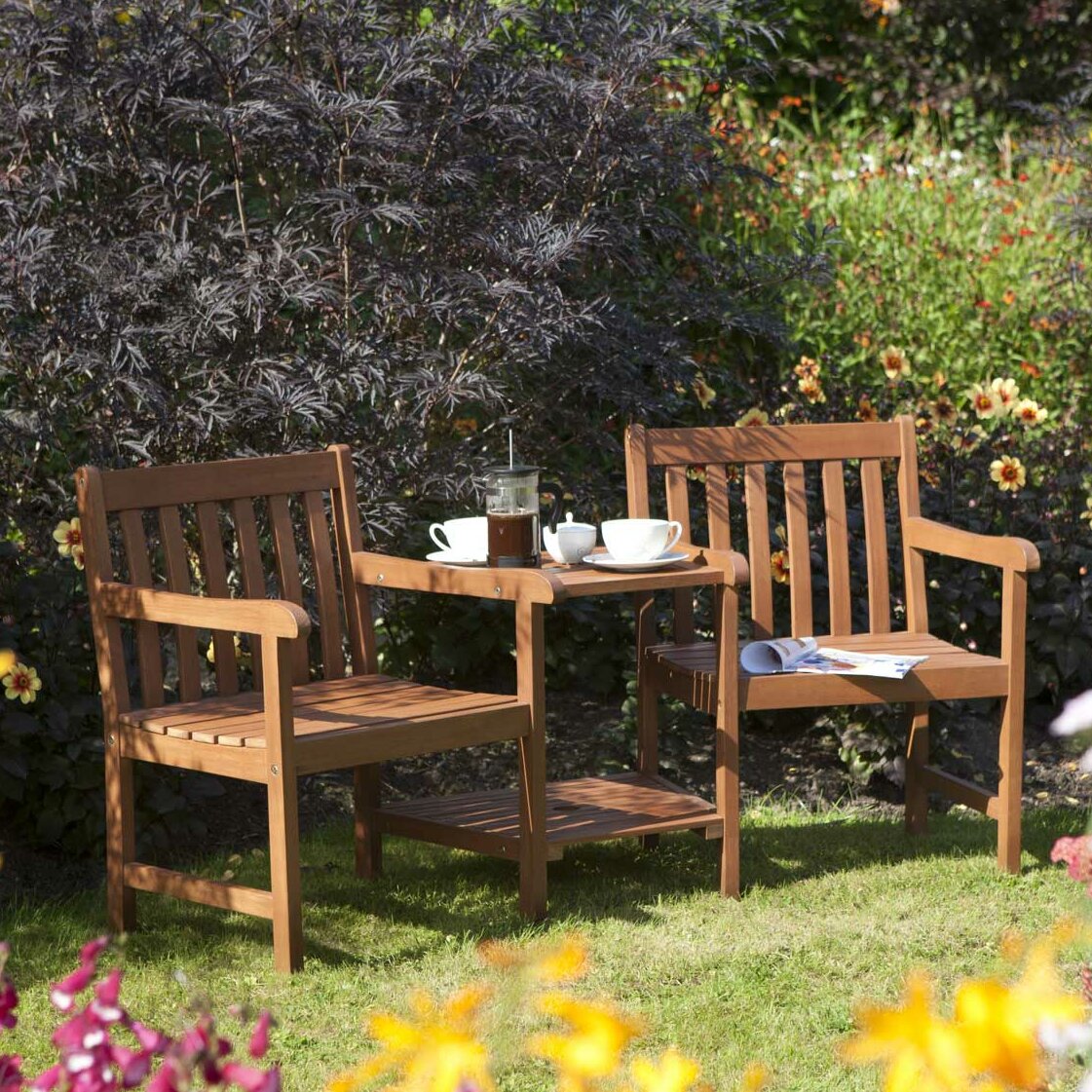 Wooden companion best sale garden seat