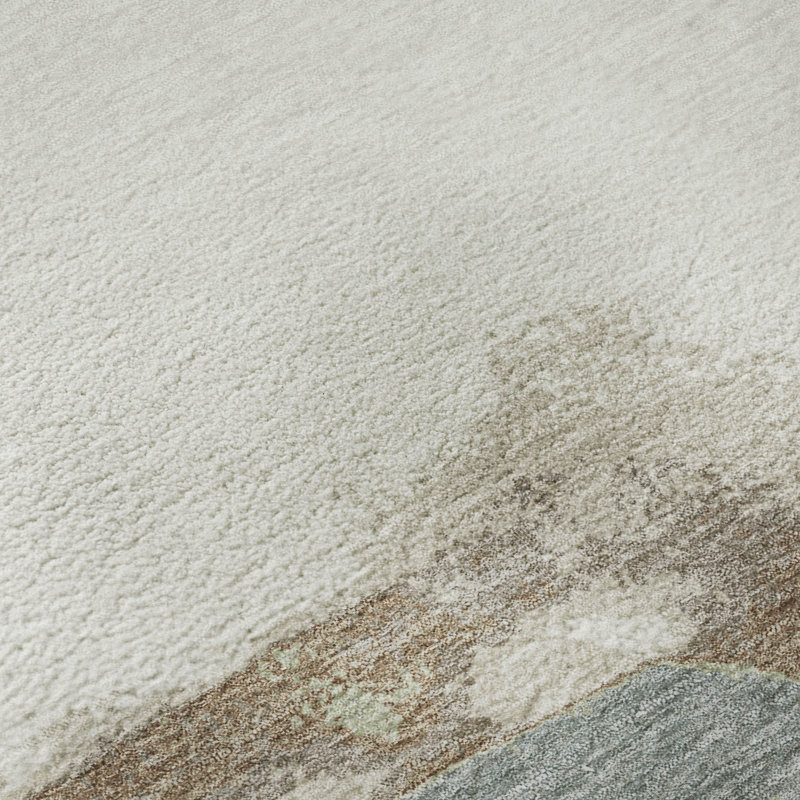 Tapis abstrait lavable à la machine de qualité supérieure Villers AMF2571, Ivory, 1'8" x 2'6"