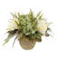 Fall Arrangement with Hydrangeas and Wheat in Rope Pot-961910309