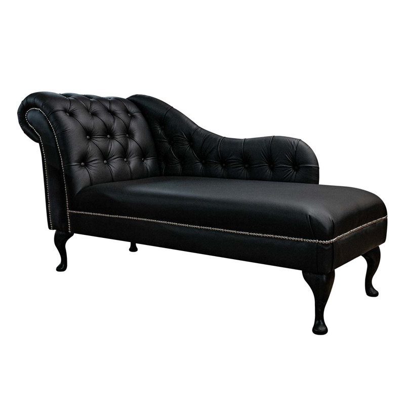 Upholstered Chaise Lounge, Black