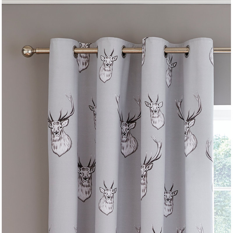 Stag Eyelet Room Darkening Curtains, Silver