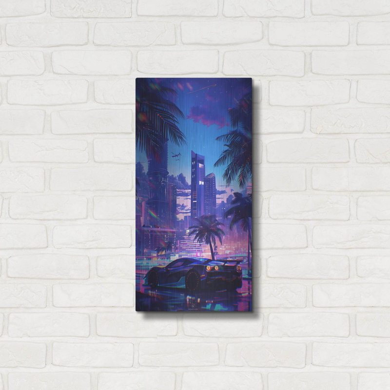Art mural en métal luxueux «Summer Vibes 4» par Katalina Ooma, H 24 po x l 12 po