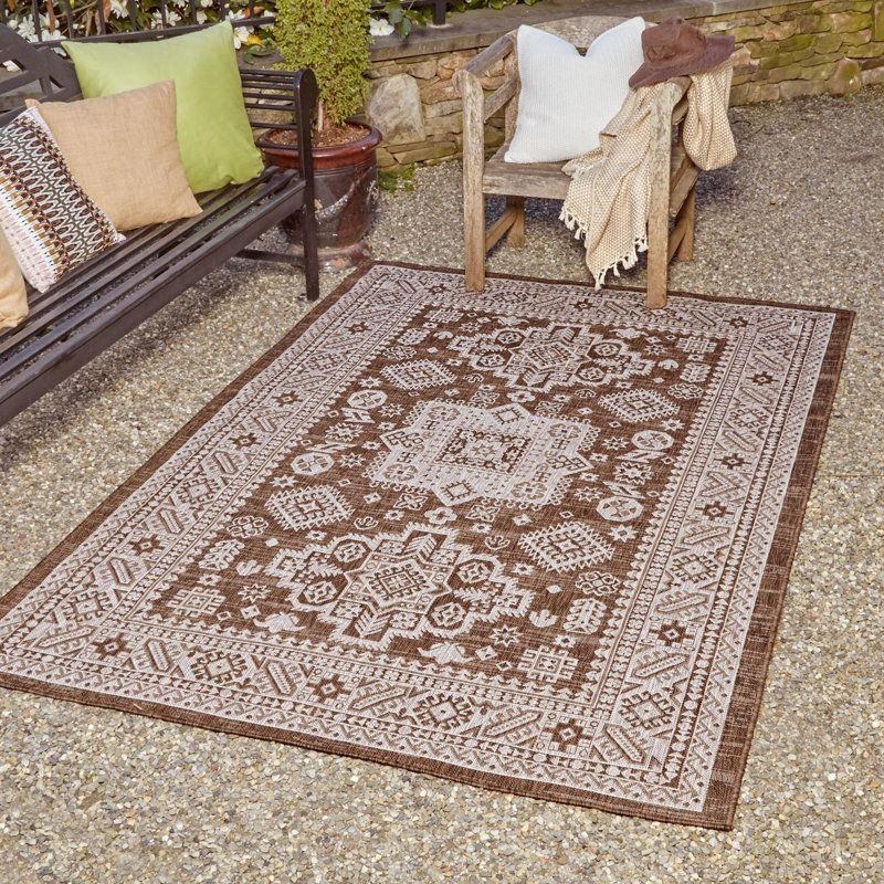 Danera Geometric Indoor / Outdoor Rug, Rectangle 4' x 6'