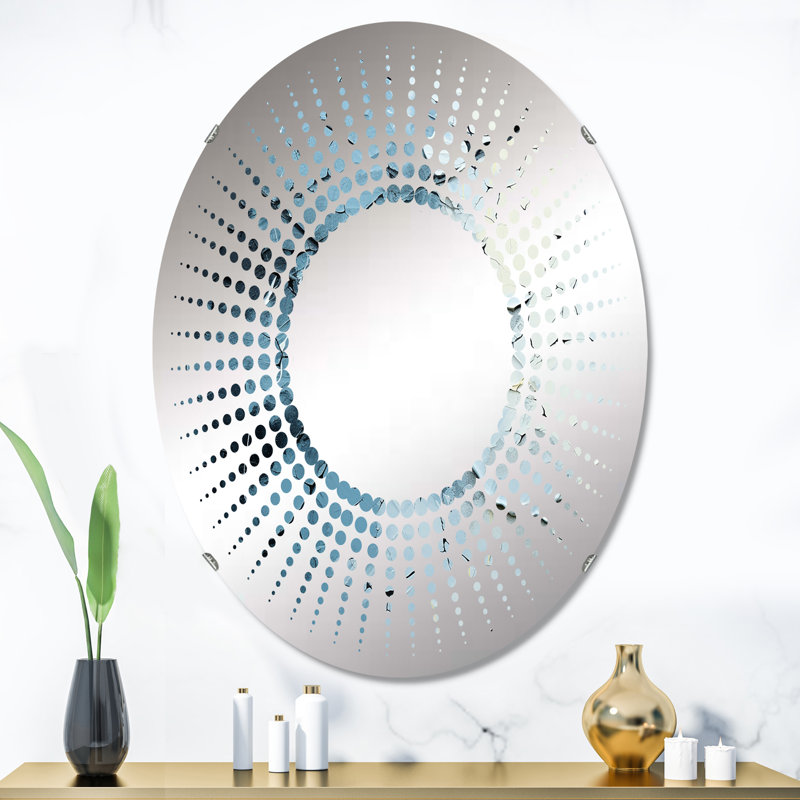 Miroir décoratif blanc et bleu, 35,4 po x 23,6 po