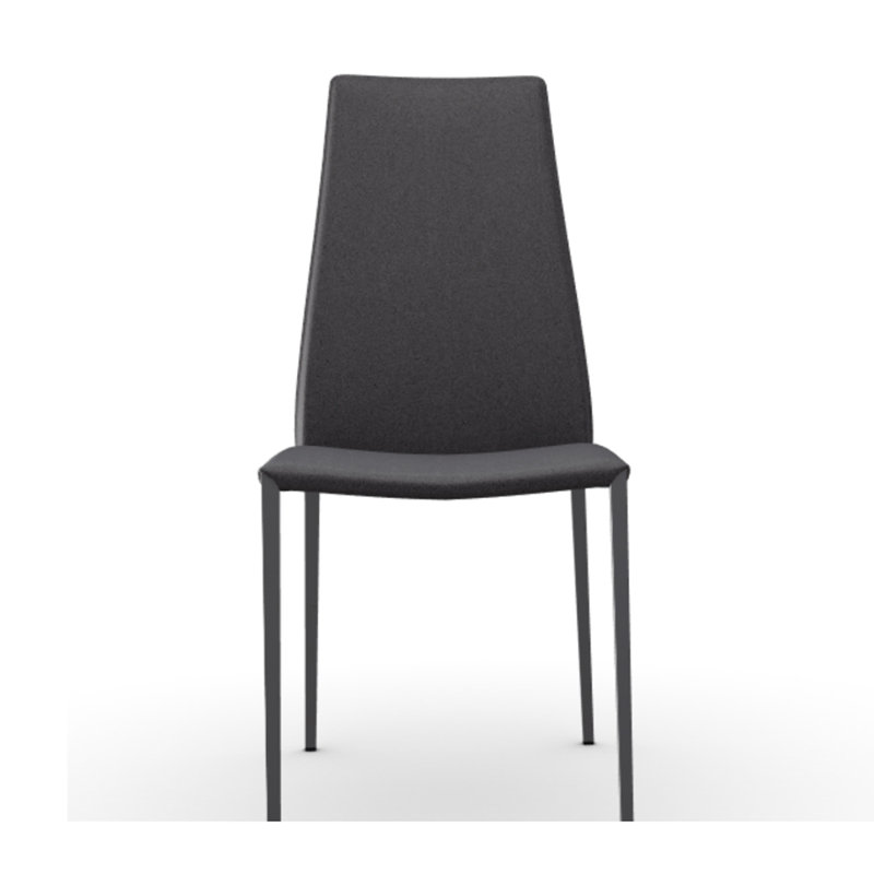 Aida Upholstered Ergonomic Chair with Metal Frame, Regeneratedlth Cognac, Matte Black
