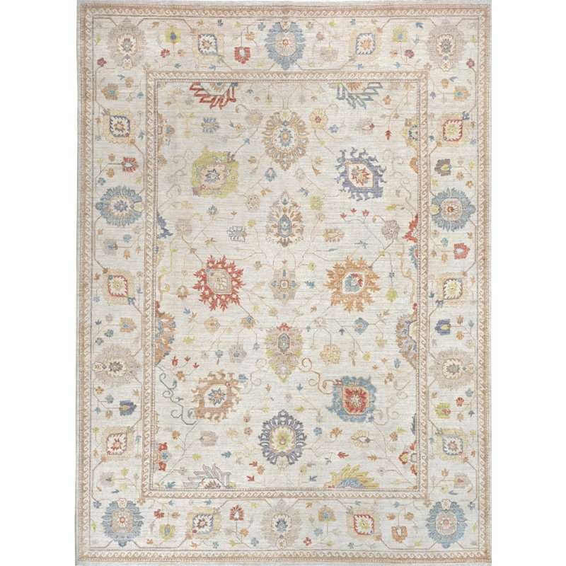 Transitional One-of-a-Kind Rectangle 9' X 11'11" Hand Knotted Area Rug