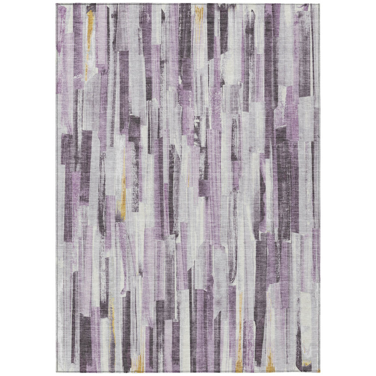 Machine Washable Indoor/Outdoor London ACN2255 Stripes Rug