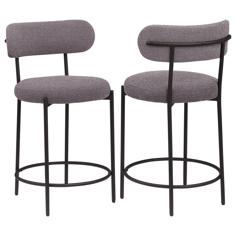 Ensemble de 2 chaises de comptoir rembourrées Boucle, Tabouret de comptoir (siège d'une hauteur de 25 p