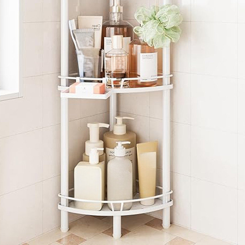 White 3-Tier Metal Freestanding Corner Shower Caddy